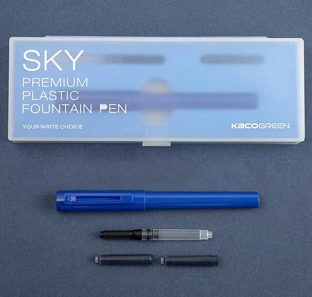 KACO SKY Candy Color Fountain Pen EF Nib Ink Original Box With A Converter 2pcs black ink cartridge replacement | Канцтовары для