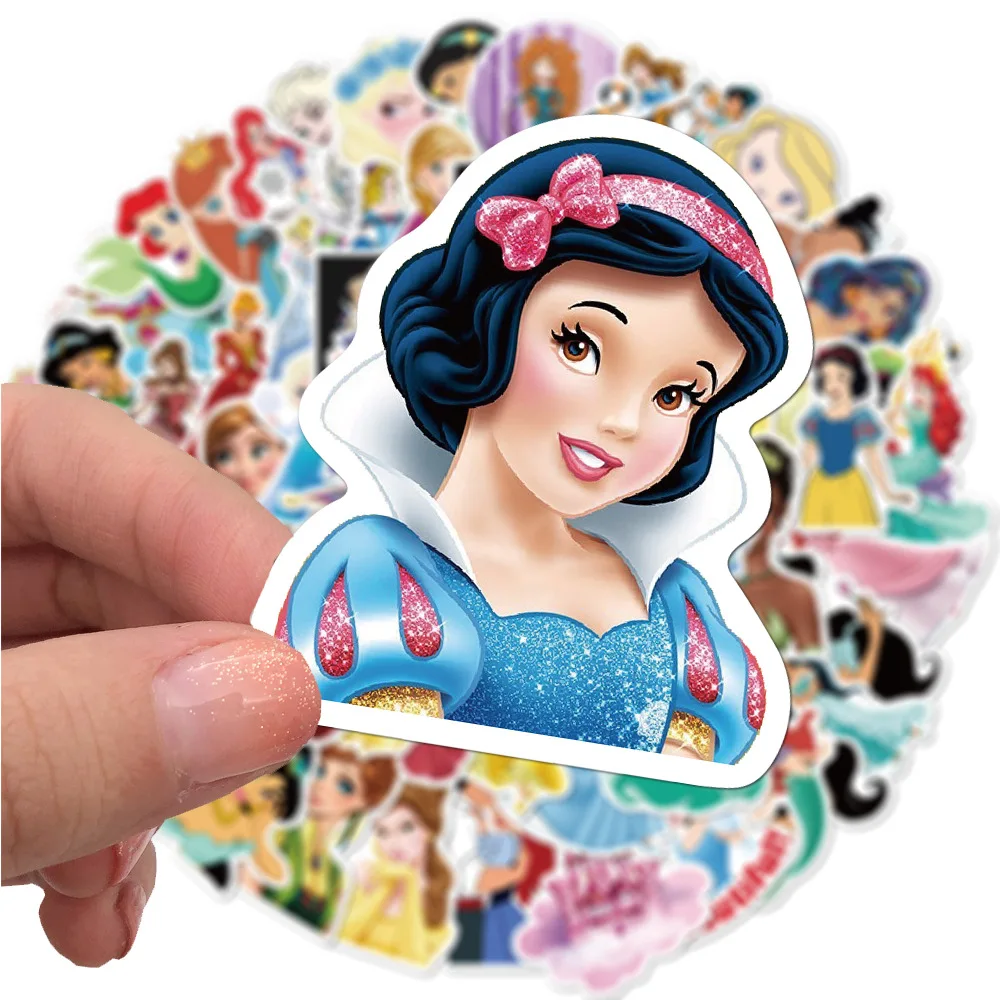 disney elsa snow whitel princess sticker for kids luggage skateboard phone laptop car bicycle guitar girl decal stickers 50pcs free global shipping