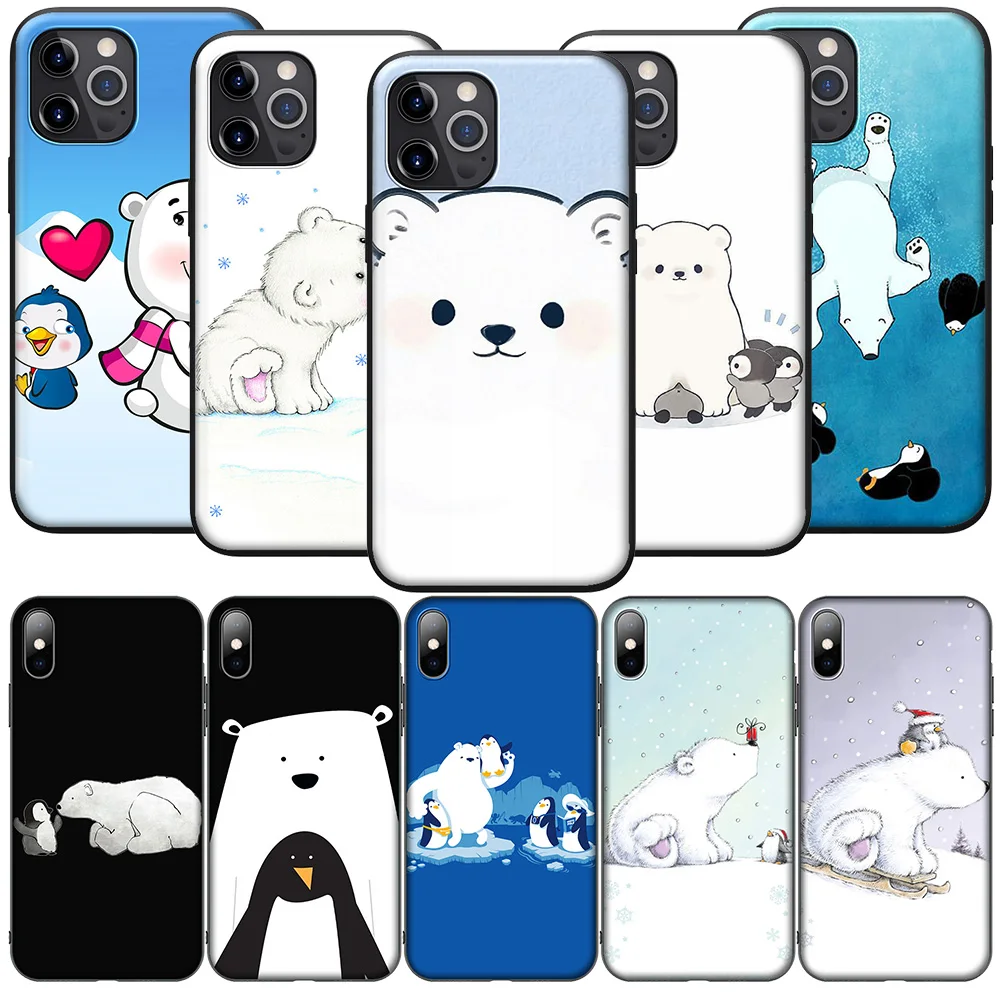 GX125 прекрасный полярный медведь Пингвин Мягкий силиконовый чехол для iPhone 12 11 Pro XS