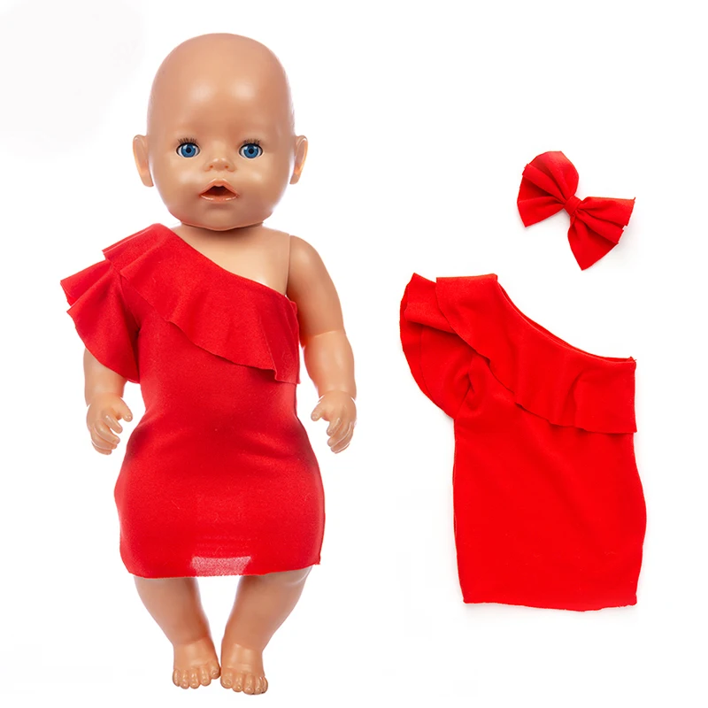 

Doll Clothes Baby new born Fit 17 inch 43cm Doll Accessories Red suit For Baby Gift