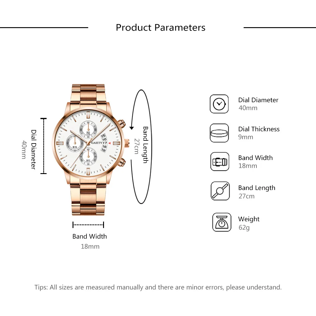 

Men's Steel Band Business Simple Quartz Watch Three Eyes Six Needle With Calendar Men's Watch Men's Gift Relogio masculino