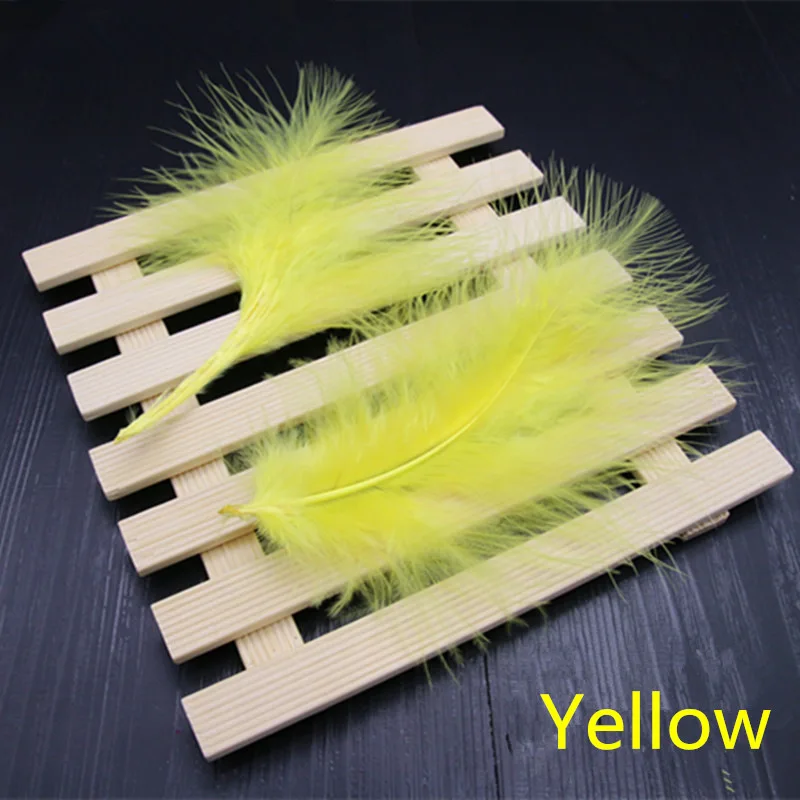 Yellow 100 шт 4-7 дюймов 10-16 см перья индейки Марабу пышное свадебное платье DIY украшения декоративные аксессуары перья - Цвет: Yellow