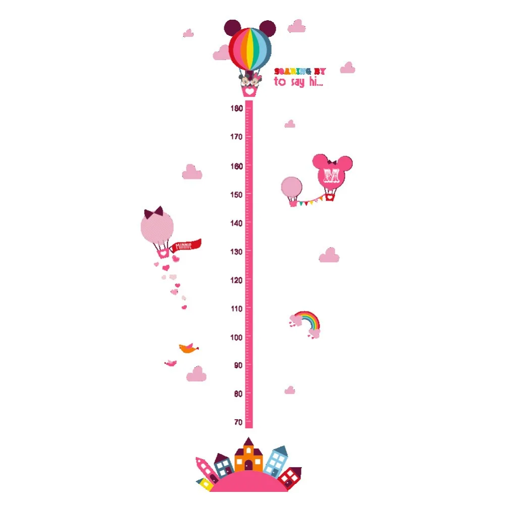 2 стиля Disney мультфильм Минни Микки Маус диаграмма роста настенные наклейки для