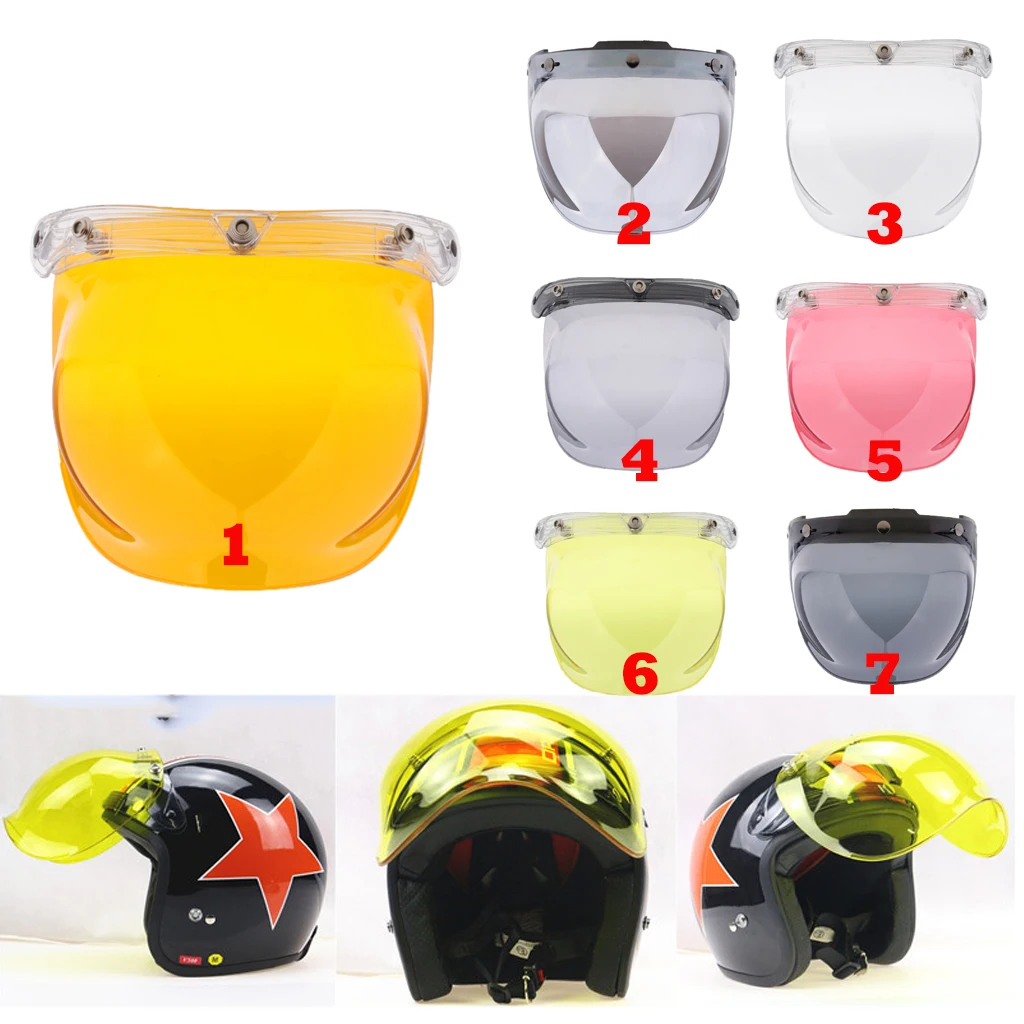 2 Pieces Plastic Motorcycle Bubble Wind Shield Visor Lens Fit for Harley Helmets | Автомобили и мотоциклы