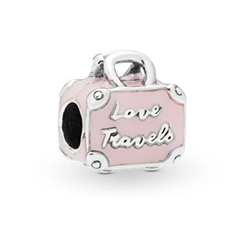 2019 новый оригинальный 925 стерлингового серебра бисера Розовый дорожная сумка с