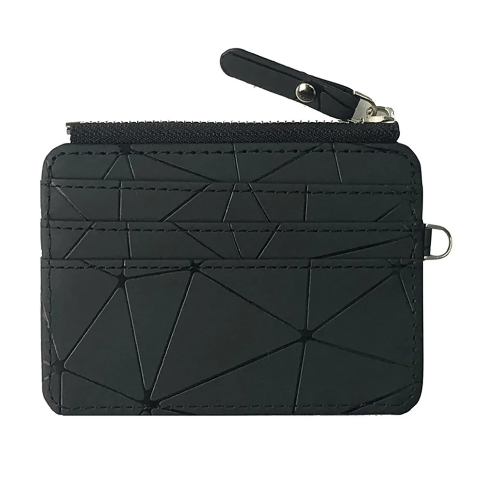 

New Korean Coin Purse Plaid PU Leather Coin Bag Bank Card Business ID Card Holder Zipper Wallet Case Women Short Coin Burse