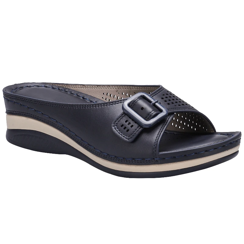 

Comfortable Soft Platform Slippers Open Toe Buckle Half Sandals For Women Beach Casual Slides Flats Slipper Wedges Flip Flops