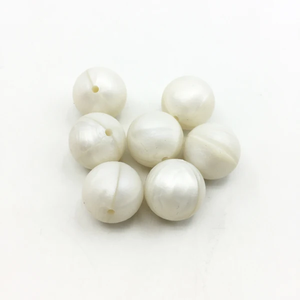 pearl white Новые Силиконовые Круглые бусины для прорезывания зубов 15 мм оптом детские бусины для прорезывания зубов пищевые бусины из силиконовой резины Силиконовые бусины для прорезывания зубов - Цвет: pearl white