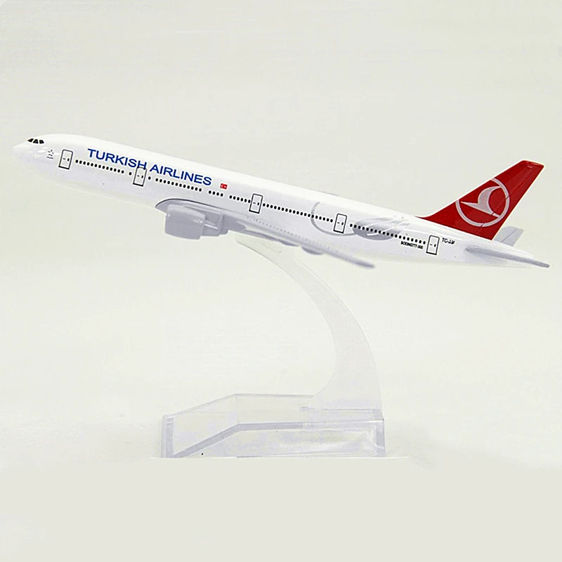 

16CM 1:400 Scale Air Turkish Airlines Boeing 777 B777 Aircraft Metal Diecast Plane model Airplane Toys For Collectible Display