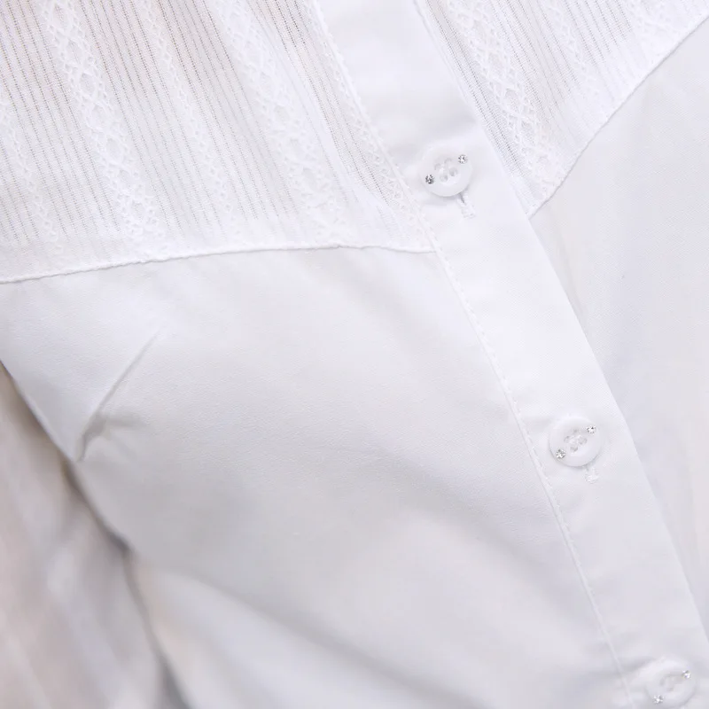 Новинка осенне-зимняя одежда из чистого хлопка новинка кружевная блузка с