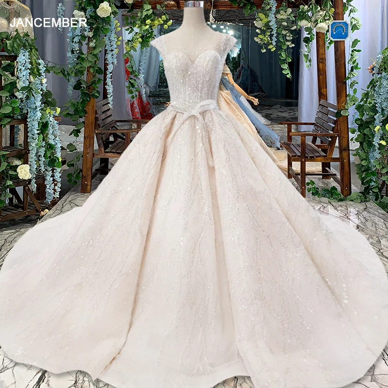 HTL820 женское платье с круглым вырезом рукавом крылышком и бусинами свадебное