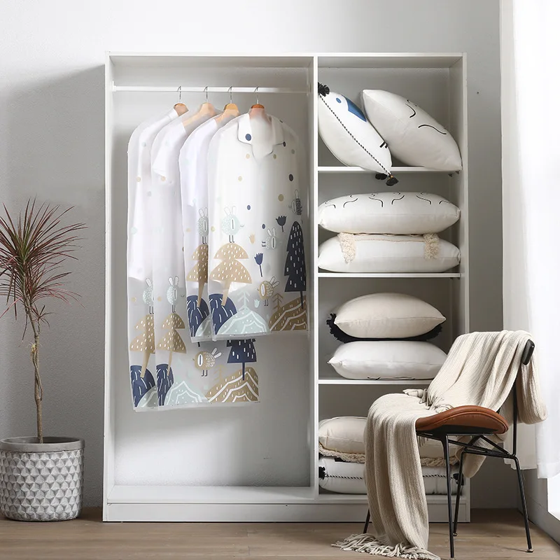 

PEVA Clothing Covers Transparent closet organizer Bird Home Storage Bags Pouch Case Organizer Wardrobe Hanging Dust Cover