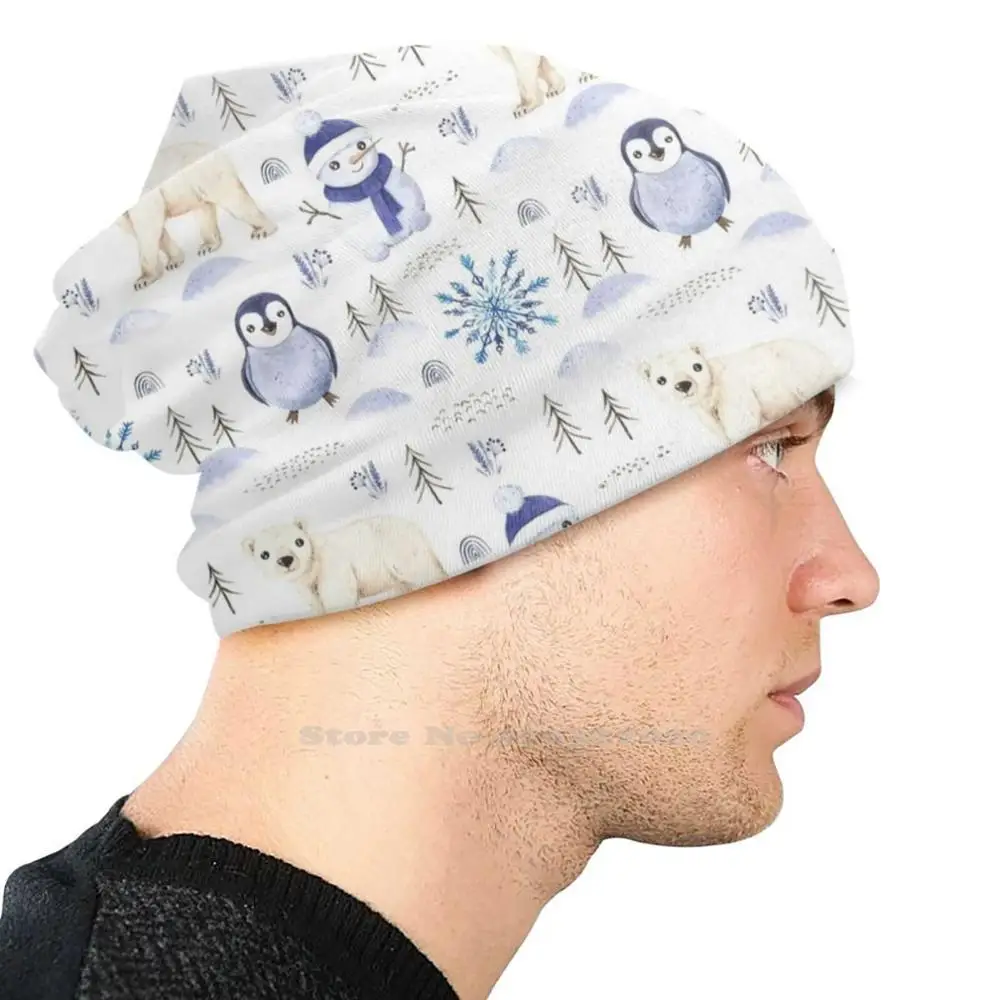 Frosty Рождественский полярный медведь And Пингвин зимний рисунок для езды на