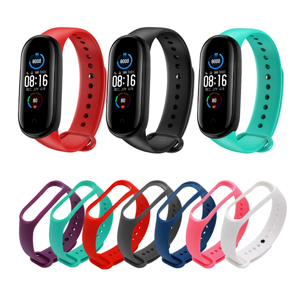 

Умный Браслет для Xiaomi Mi Band 5, водонепроницаемый, силиконовый ремешок для фитнеса