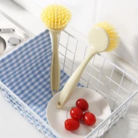 wheat straw kitchen long handled pot cleaning brush can be hung multifunction convenient practical kitchen utensil brush