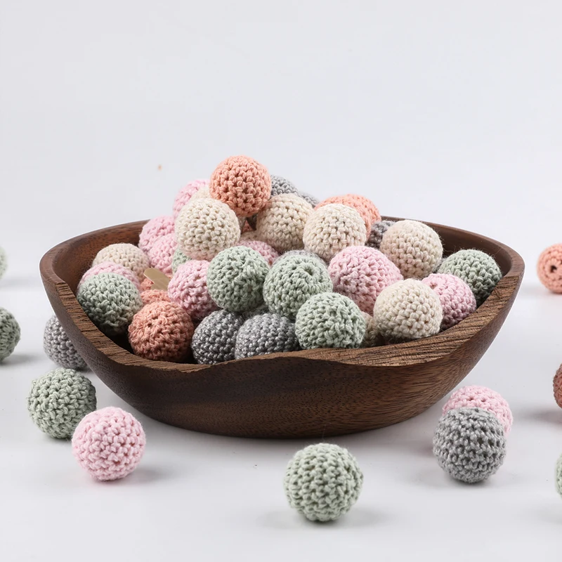 Деревянные Круглые бусины для вязания 80 шт./лот 16-20 мм |