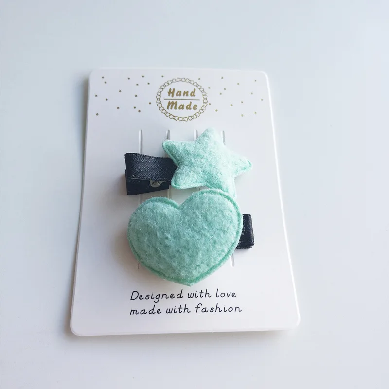 2 шт./лот заколки для волос с сердечками и звездами маленьких девочек бахромой