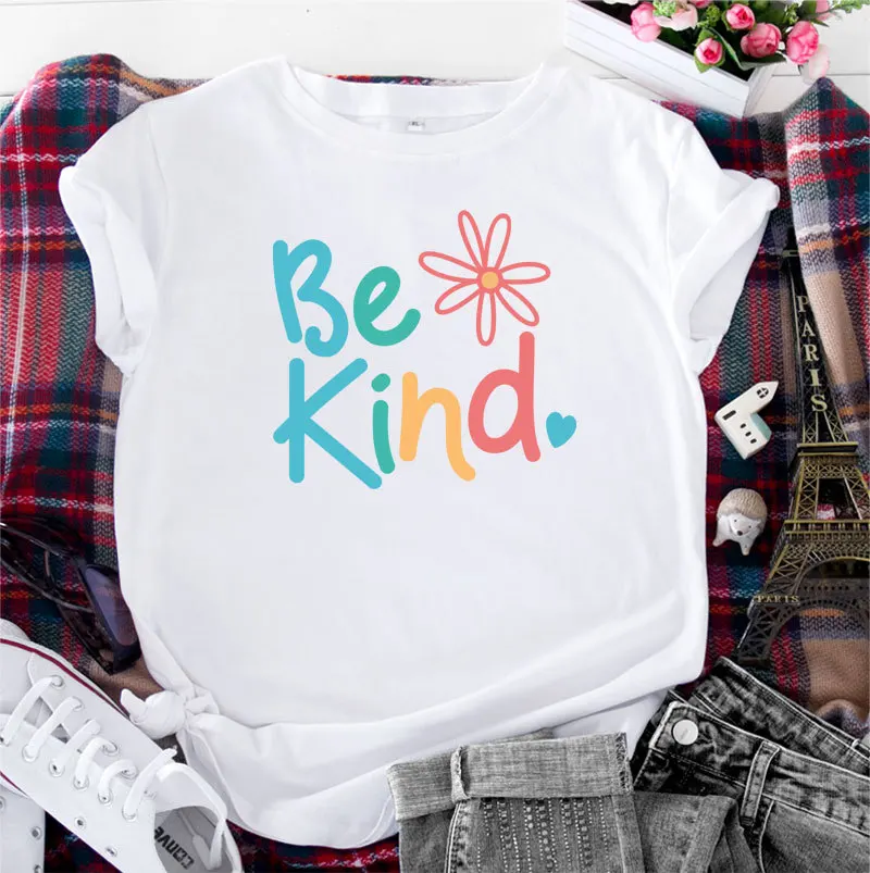 

Summer Cotton Women T Shirt 5XL Plus Size Letter Print Short Sleeve Graphic Tee Tops Casual O-Neck Female TS