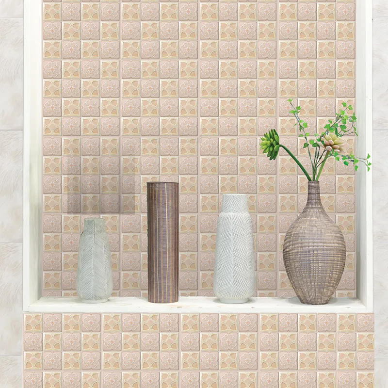 Имитация керамической плитки настенная бумага 3D настенный Декор Цветы