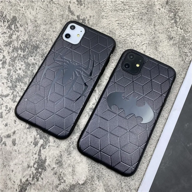 Мягкий чехол с изображением паука и летучей мыши для Iphone 11 12 Pro Max Mini 7 8 6 6s Plus Xr X Xs Se