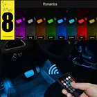 Светодиодный ная подсветка RGB для салона автомобиля, беспроводной светильник ильник с дистанционным управлением через USB, управление музыкой, несколько режимов, декоративная лампа для создания атмосферы