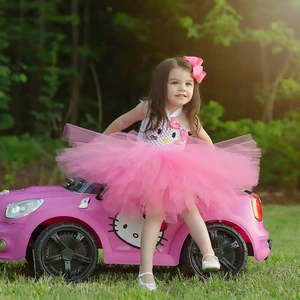 Тюлевое платье-пачка для девочек, с рисунком котенка