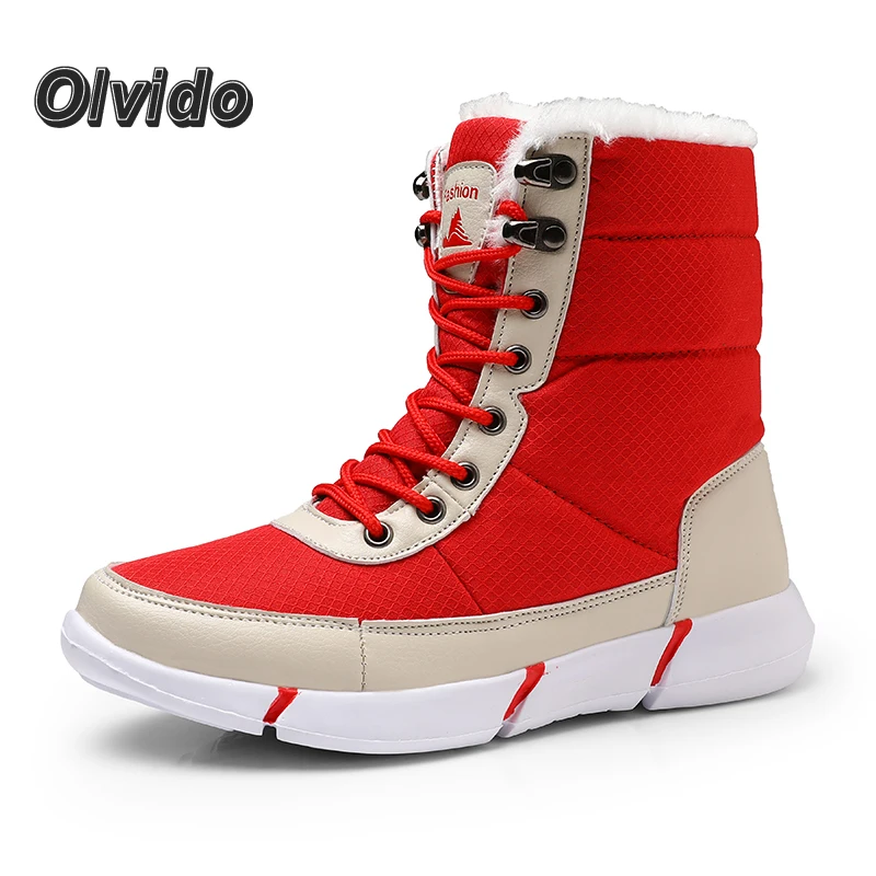 

Women Winter Ankle Snow Boots Cotton Massive Plush Warm Lace-Up Timberlands Boots Demi-Season Black Flat Safety Waterproof Shoes