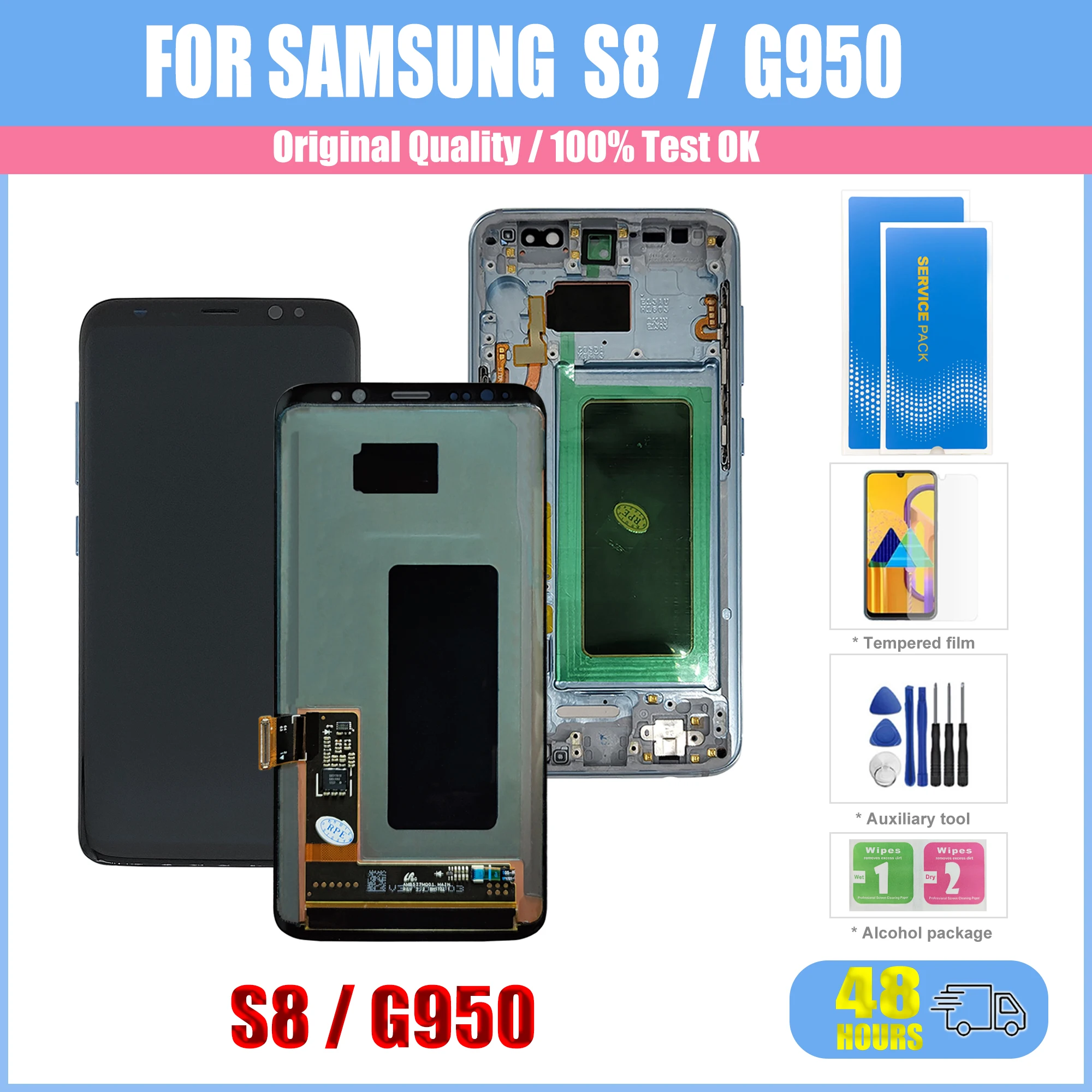 

100% Оригинальный Amoled-дисплей для Samsung Galaxy S8 G950F G950FD G950U 2-дюймовый сенсорный ЖК-экран