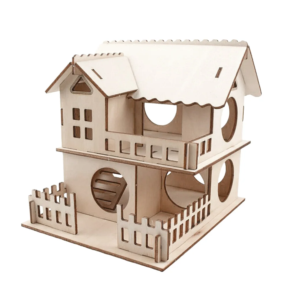 Деревянная кабина домик для хомяка Очаровательная домашняя хижина креативная