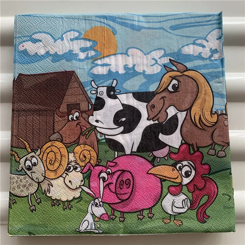 Бумажные салфетки для декупажа элегантная ткань винтажное полотенце мультяшное