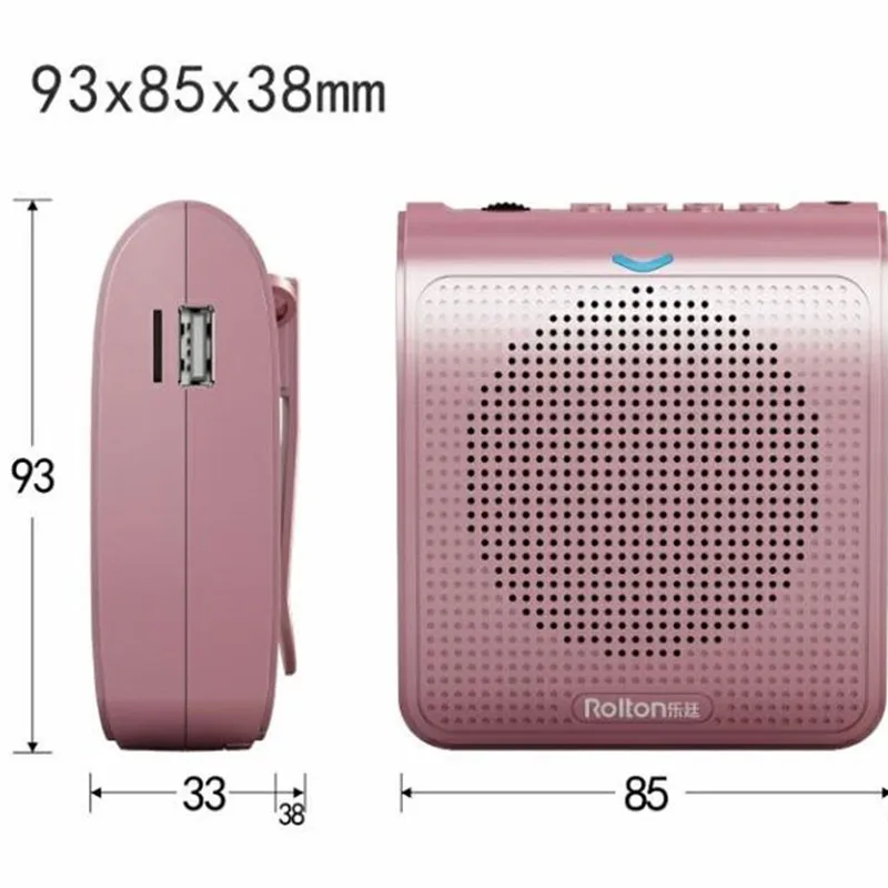 Rolton K100 Portable Loud Speaker Mini Voice Amplifier Microphone With USB TF Card FM Radio For Teacher Tour Guide Promotion | Электроника