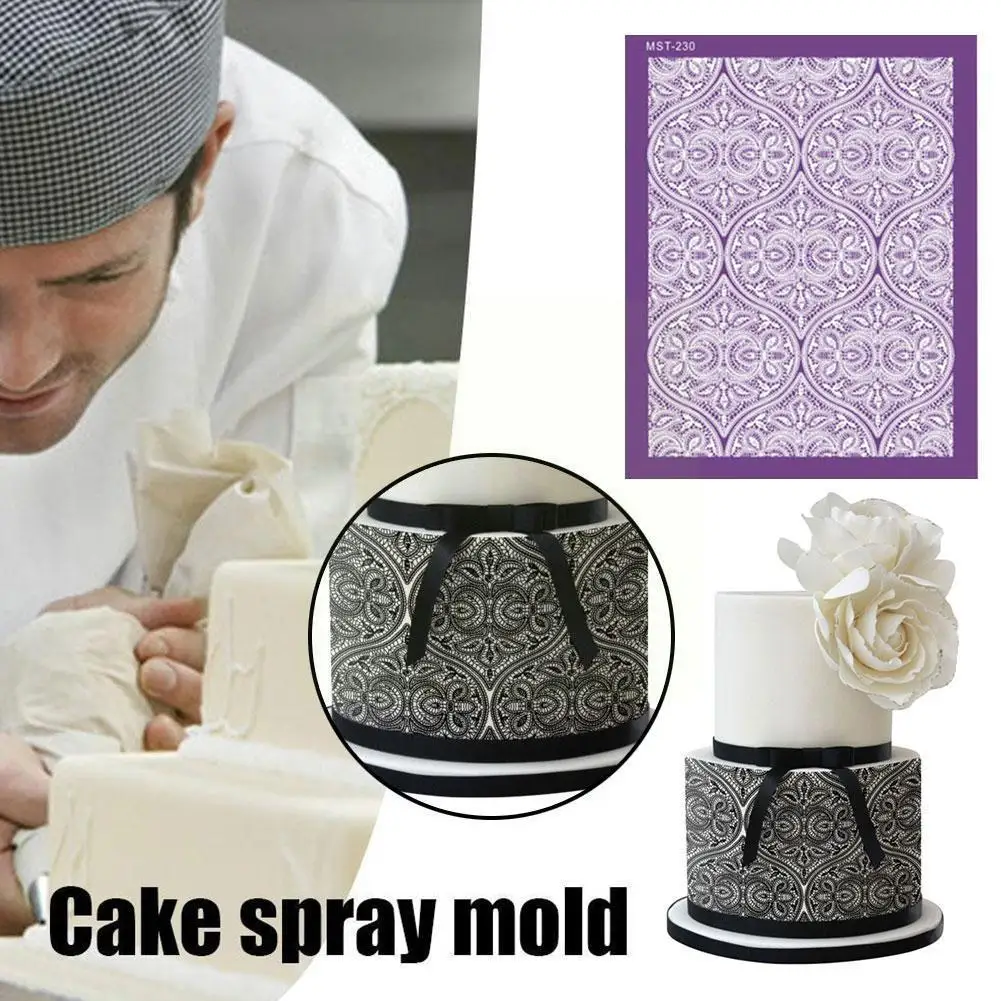 

Несимметричные кружевные дизайнерские трафареты для торта, трафареты для свадебного торта, трафареты, формы для помадки, украшения торта, ф...