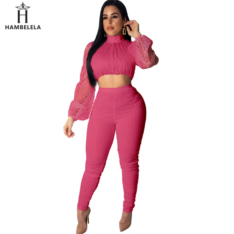 HAMBELELA/повседневный костюм из двух предметов в горошек комплект с сеткой короткий