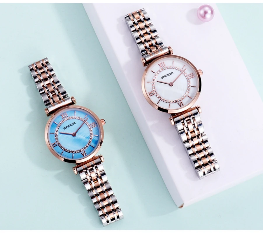 

2021 new fashion watch female student Korean version of simple trend fashion waterproof atmosphere thin ladies steel belt casual