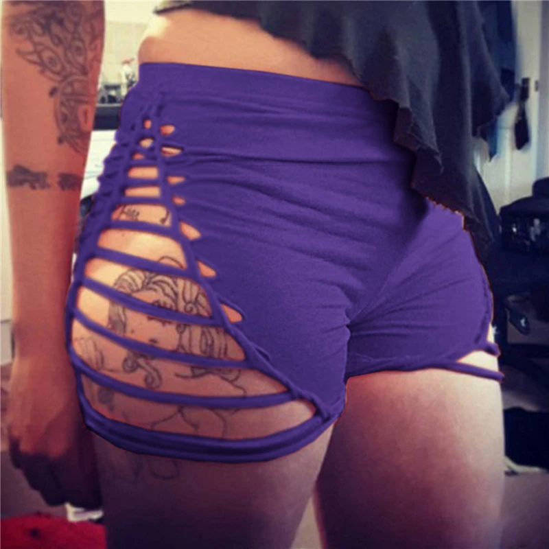 

Sexy Ripped Hole Fringe Black Shorts Women Hallow Out Casual Bandage Shorts 2020 Plus Size Summer Hot Shorts