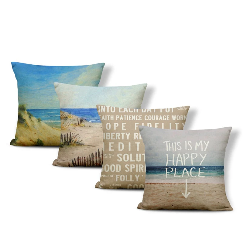 Современная Подушка голубое Побережье Пляж якорь Чайка подушка для дома