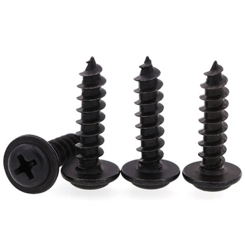 M3 Phillips винт с круглой головкой само-ответвительный болт Омыватель винты Черные