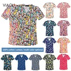 Больничные медицинские хирургические скрабы, Женские топы с коротким рукавом, униформа для медсестер, Стоматологические принадлежности, одежда для медсестер, одежда, футболка