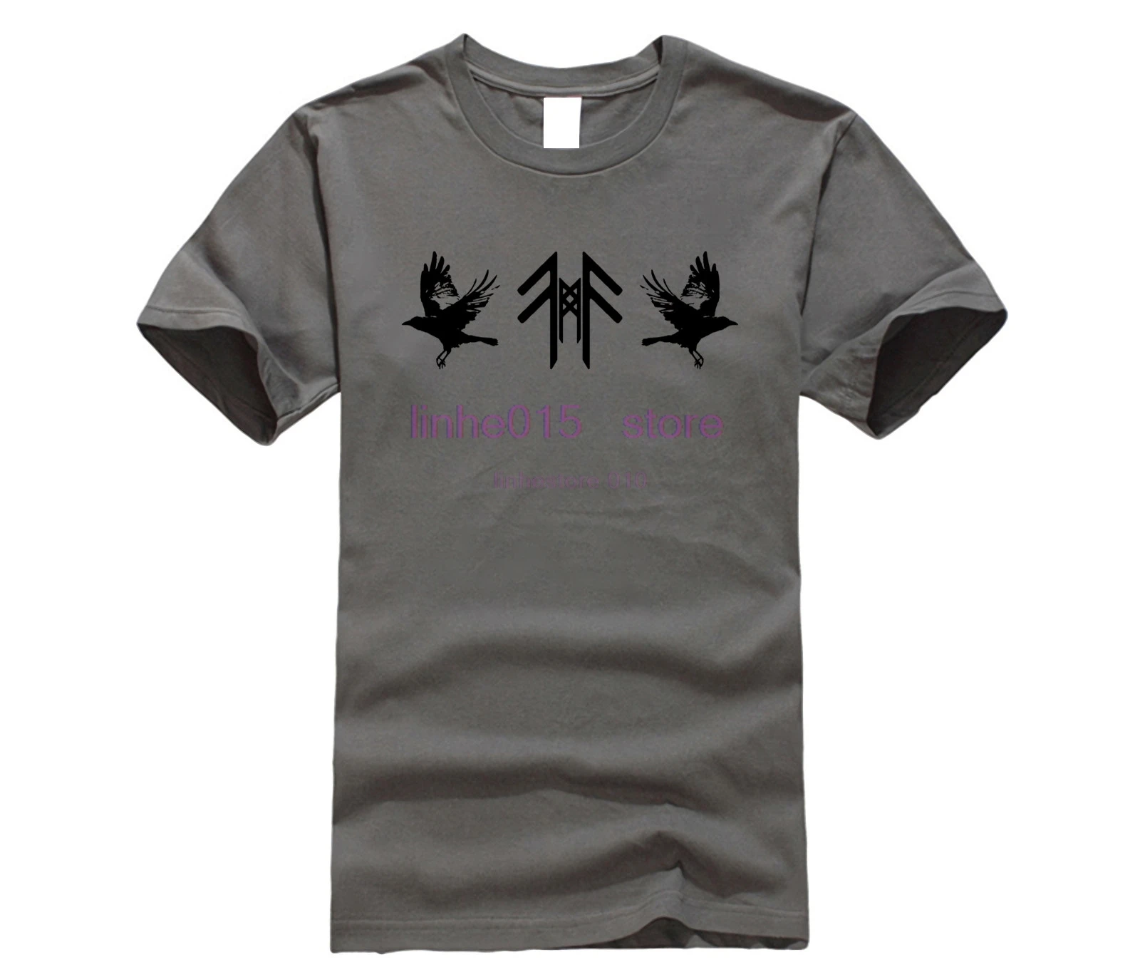 New arrival T shirt men brand clothing fashion printed short NORSE RAVEN Hugin und Munin Walhalla Raben T-shirt male quality Tee | Мужская