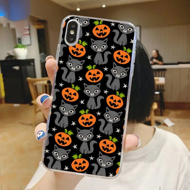 

Halloween scary pumpkin skull Phone Case Transparent soft For iphone 5 6 7 8 11 12 s c se plus mini x xs xr pro max shell