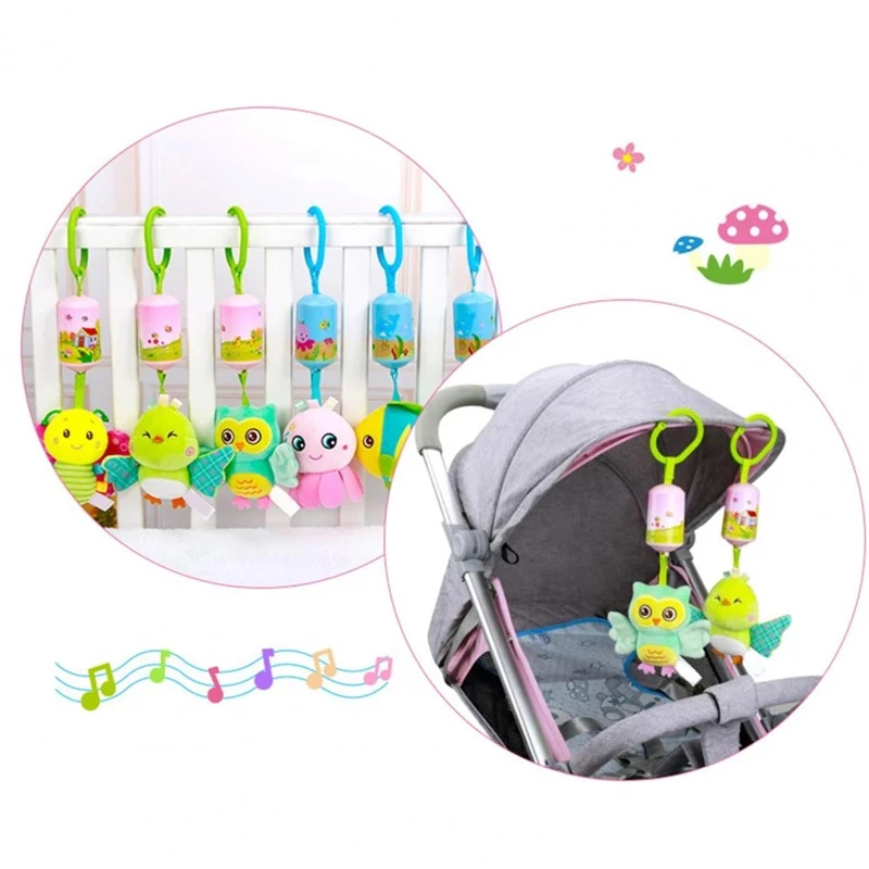 

Baby Plush Stroller Toys Newborn Cartoon Pendant Bed Animal Hanging Bell Crib Rattles Speelgoed For Infant Boys Girls 0-12 Month