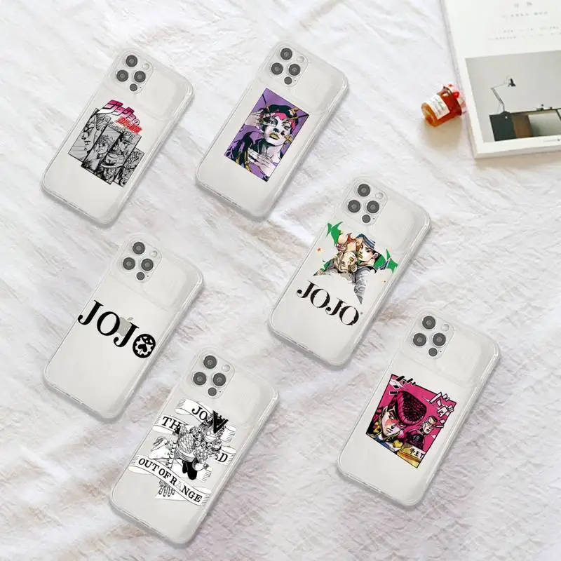 

BIZARRE ADVENTURE JoJo Anime Phone Case Transparent for iPhone 7 8 11 12 se 2020 mini pro X XS XR MAX Plus