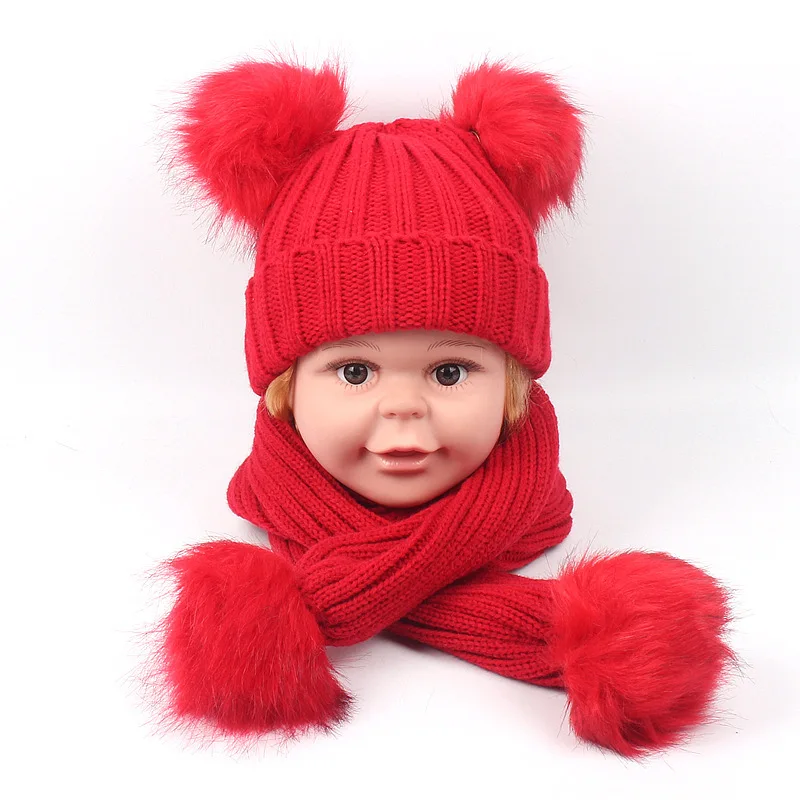 M & D Детский шарф и вязаная шапка костюм|Мужская Skullies шапочки| |