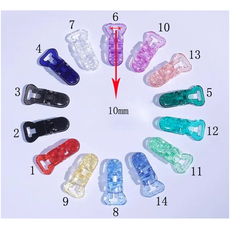 Fedex Free Shipping 2000pcs 1.0CM Clear T shape MAM NUK Baby Plastic Pacifier Clip Dummy Chain Adaptoer Holder Suspender Clips