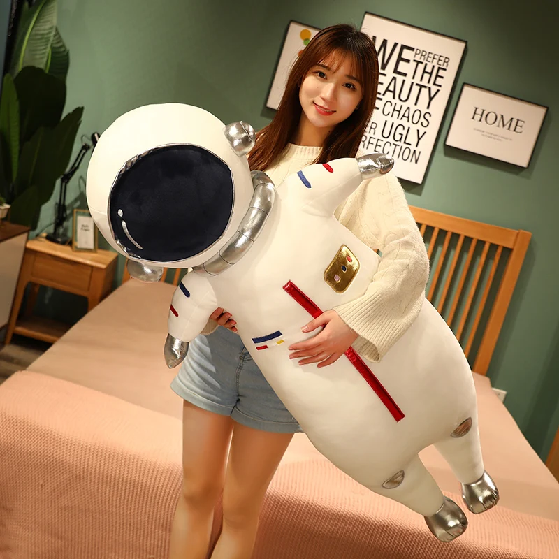 Huggable 1pc 75/105cm Creative Long Space Astronaut Stuffed Doll Toys Unique Ship Plush Toy Throw Pillow Kids Boy Birthday Gift