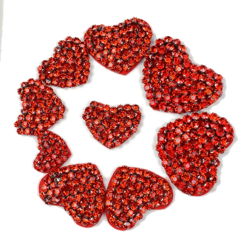 3D нашивки со стразами и бисером ручной работы в виде сердца нашивка с блестками