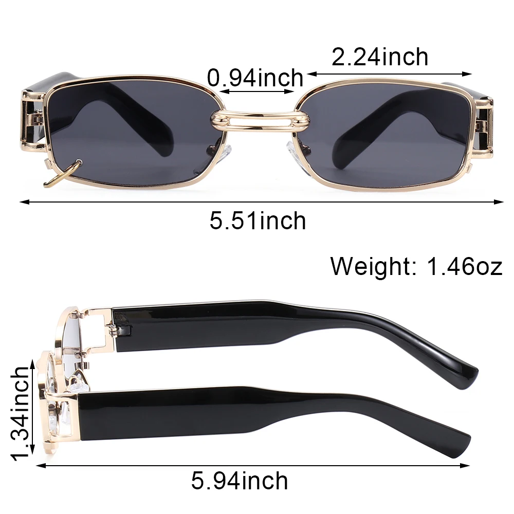 

Ins Popular Fashion Small Rectangle Women Luxury Sunglasses Brand Designer Vintage Punk Men Sun Glasses Shades UV400