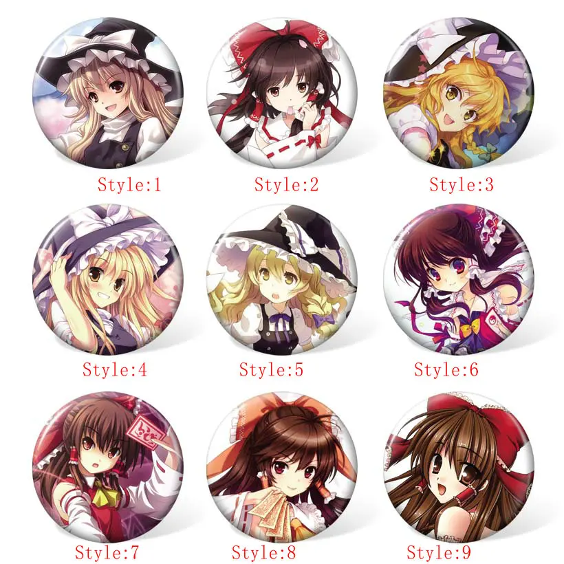 58 мм TouHou Проект Аниме значок косплея Мультяшные Броши коллекция булавок сумки