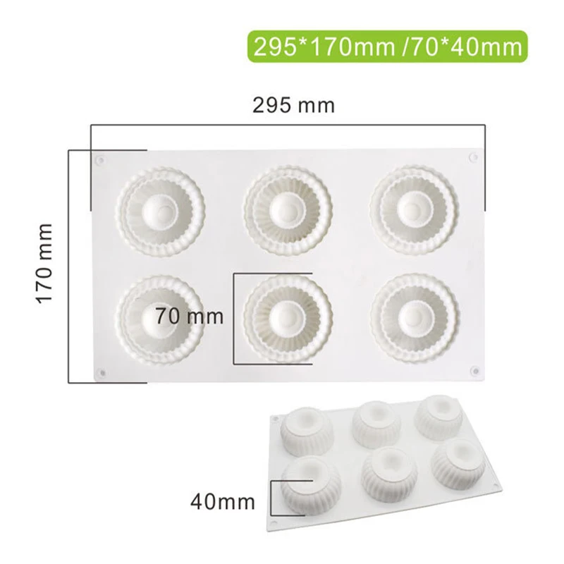 6 Cavities Strip Circle Silicone Soap Mold For DIY Handmade Candle Cake Molds |