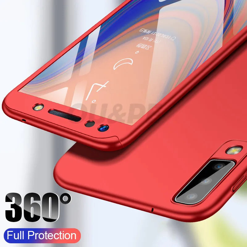 360 Полное покрытие чехол для Samsung Galaxy A7 A6 A8 A9 J4 J6 J8 плюс 2018 A5 2017 Чехлы A20 A20E A30 A50 A70 A90 |